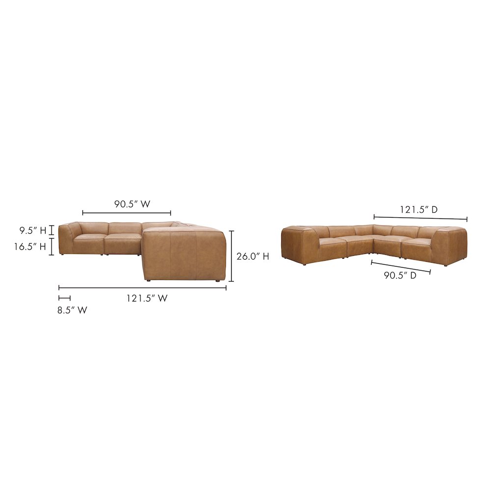 Form Dream Modular Sectional Sonoran Tan Leather. Picture 9