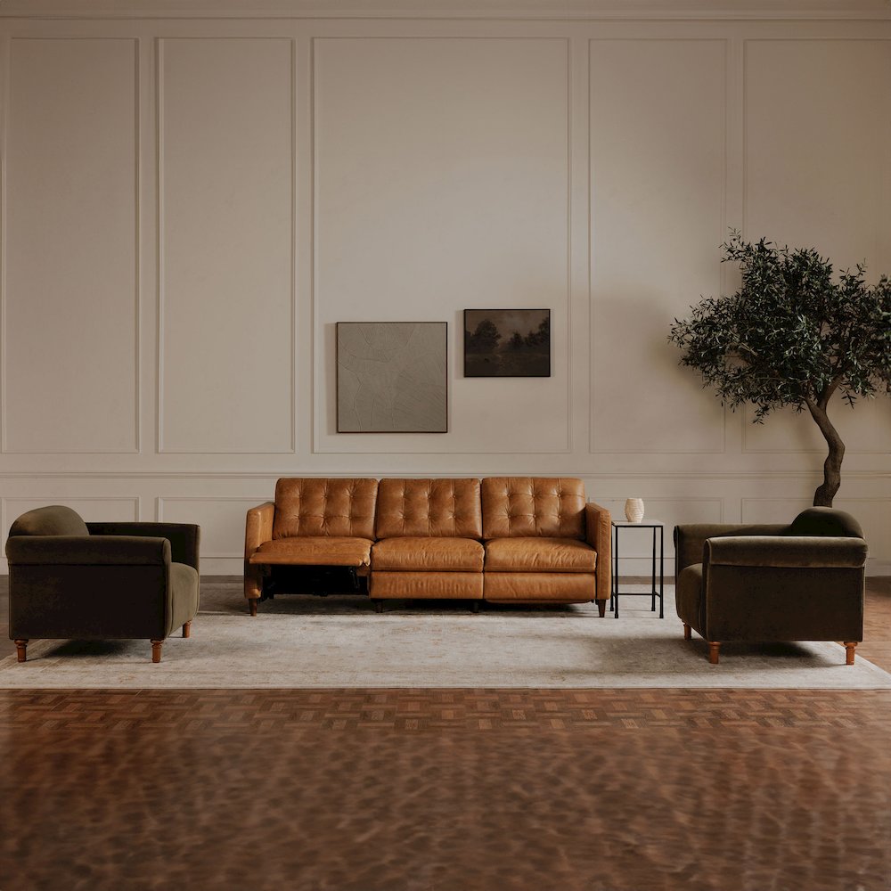 Bridgers Power Recliner Sofa Tan Leather. Picture 10