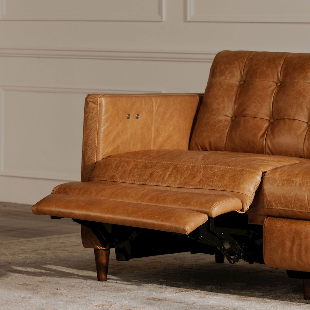Bridgers Power Recliner Sofa Tan Leather. Picture 8
