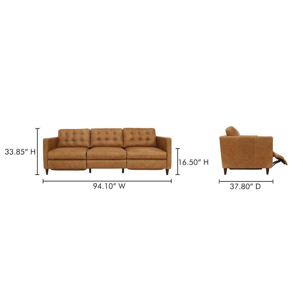 Bridgers Power Recliner Sofa Tan Leather. Picture 11