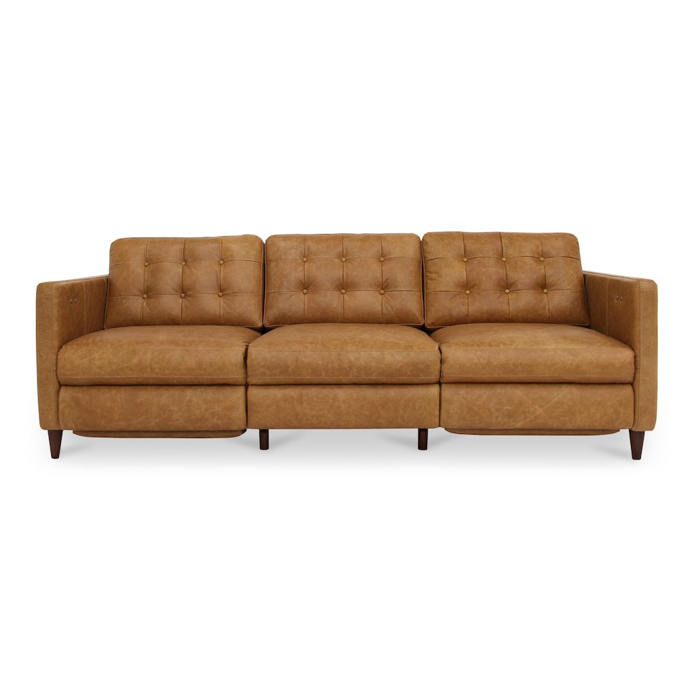 Bridgers Power Recliner Sofa Tan Leather. Picture 1