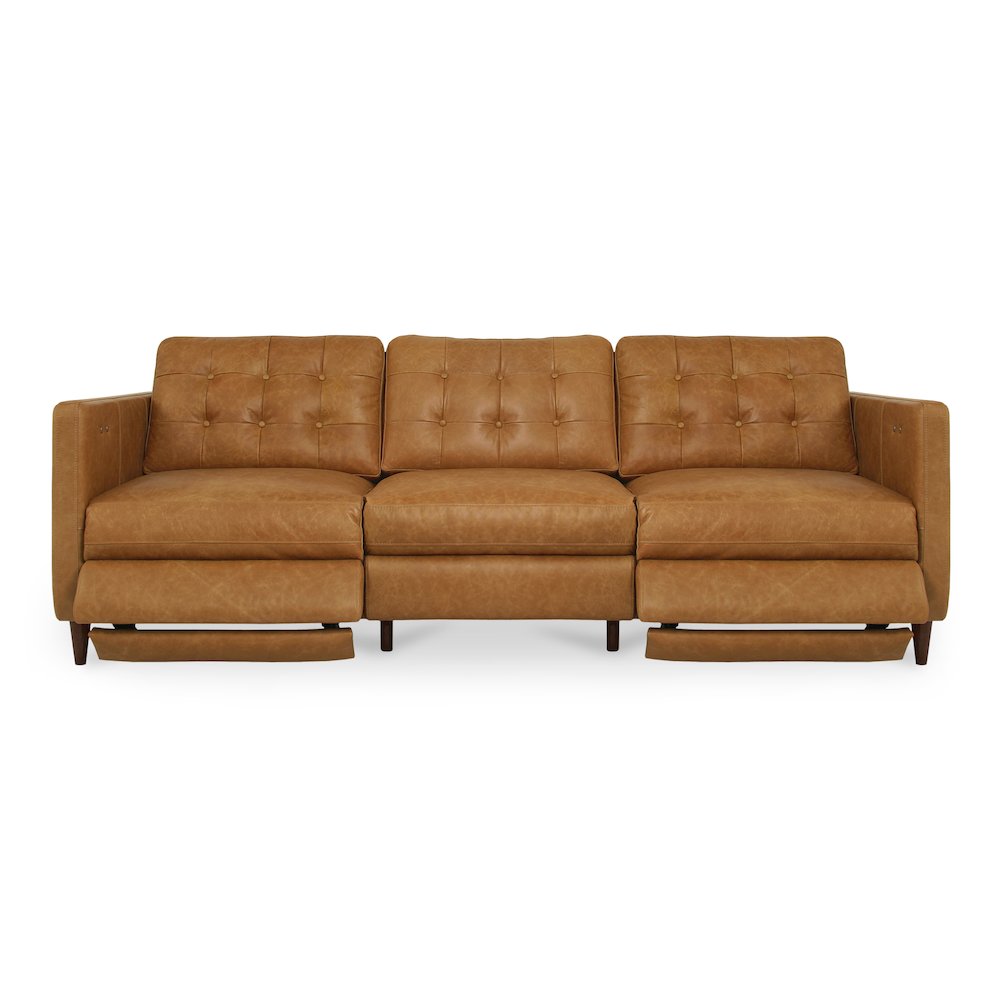 Bridgers Power Recliner Sofa Tan Leather. Picture 4
