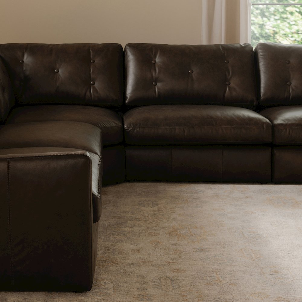Thurlow Right Arm Facing Sofa Espresso Brown Leather. Picture 5