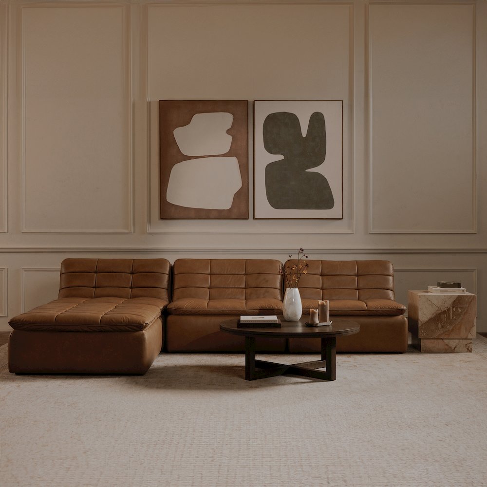 Lino Ottoman Tan Leather. Picture 8