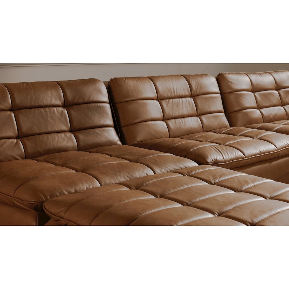 Lino Ottoman Tan Leather. Picture 6