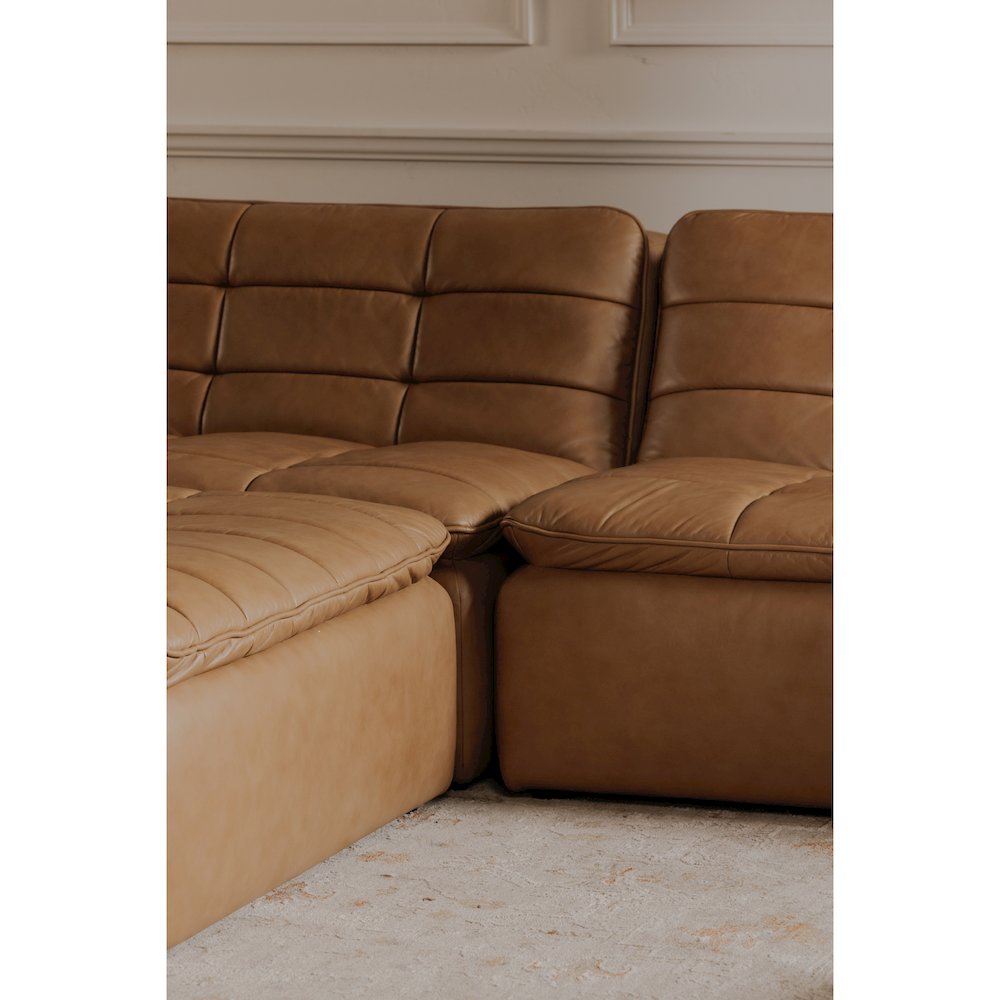 Lino Ottoman Tan Leather. Picture 7
