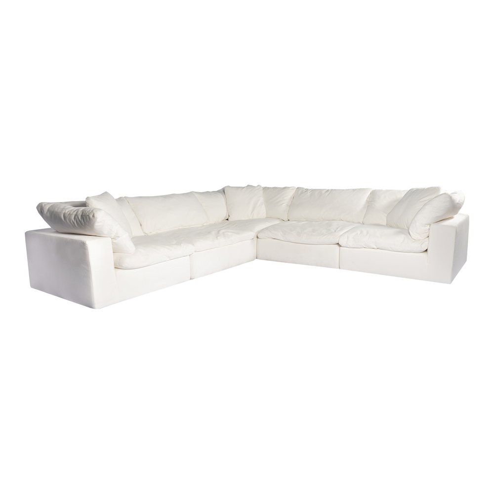 Clay Classic L-Shaped Modular Sectional Cream White. Picture 1