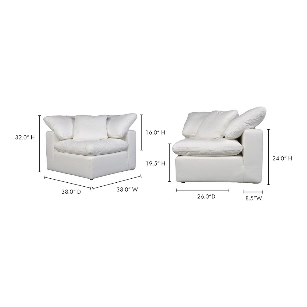 Terra Condo Corner Chair Cream White. Picture 13