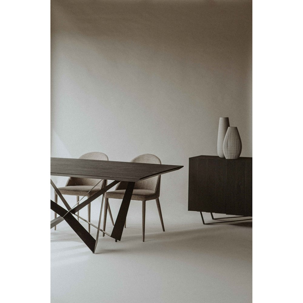 Burton Fabric Dining Chair Light Grey - Set Of Two. Picture 9