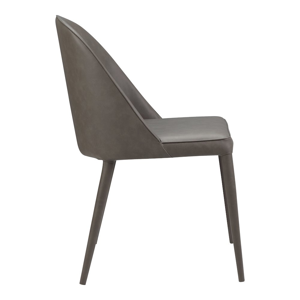 Burton Dining Chair Grey Vegan Leather - Set Of Two. Picture 6