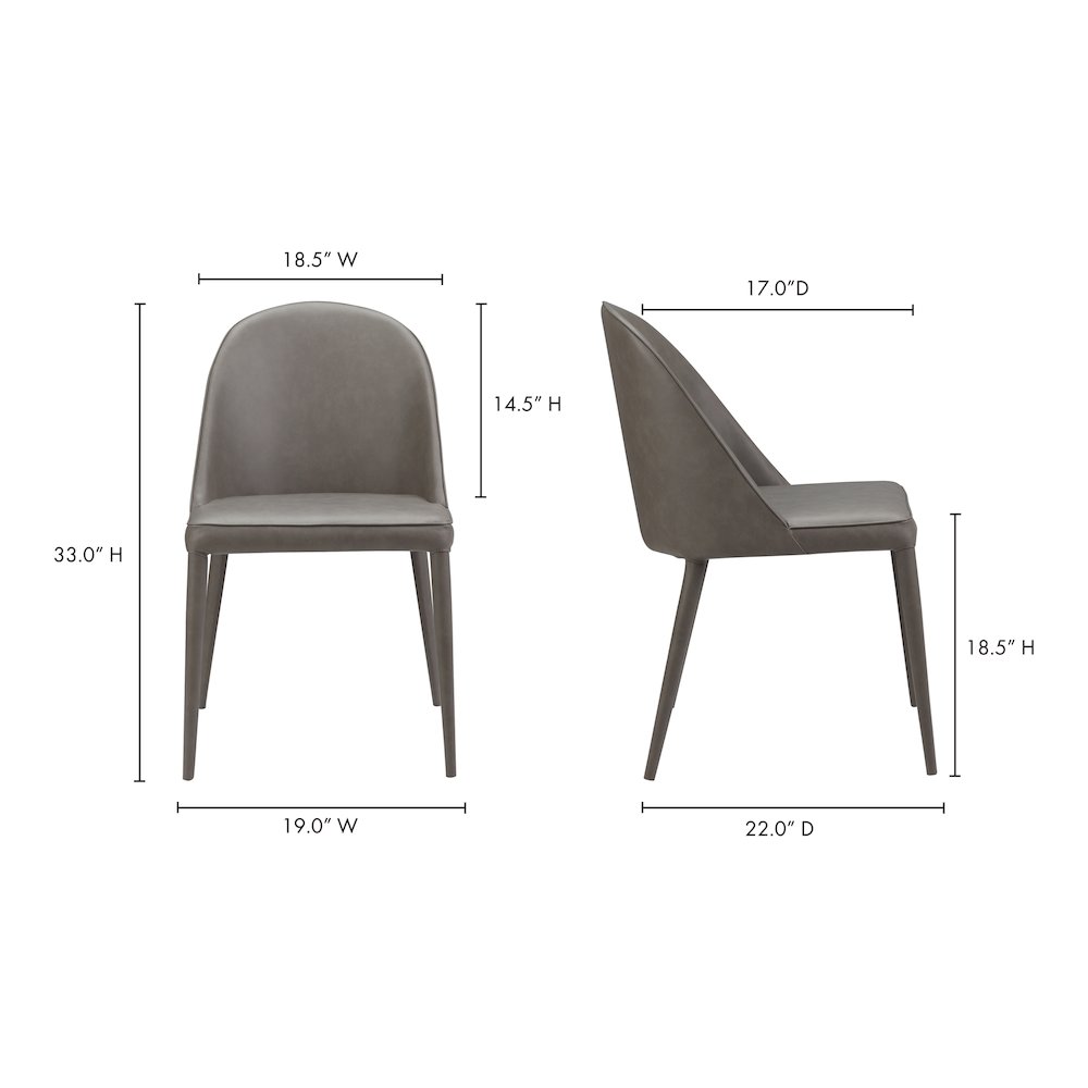 Burton Dining Chair Grey Vegan Leather - Set Of Two. Picture 12