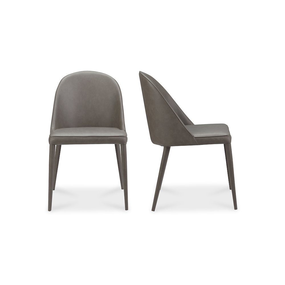 Burton Dining Chair Grey Vegan Leather - Set Of Two. Picture 1