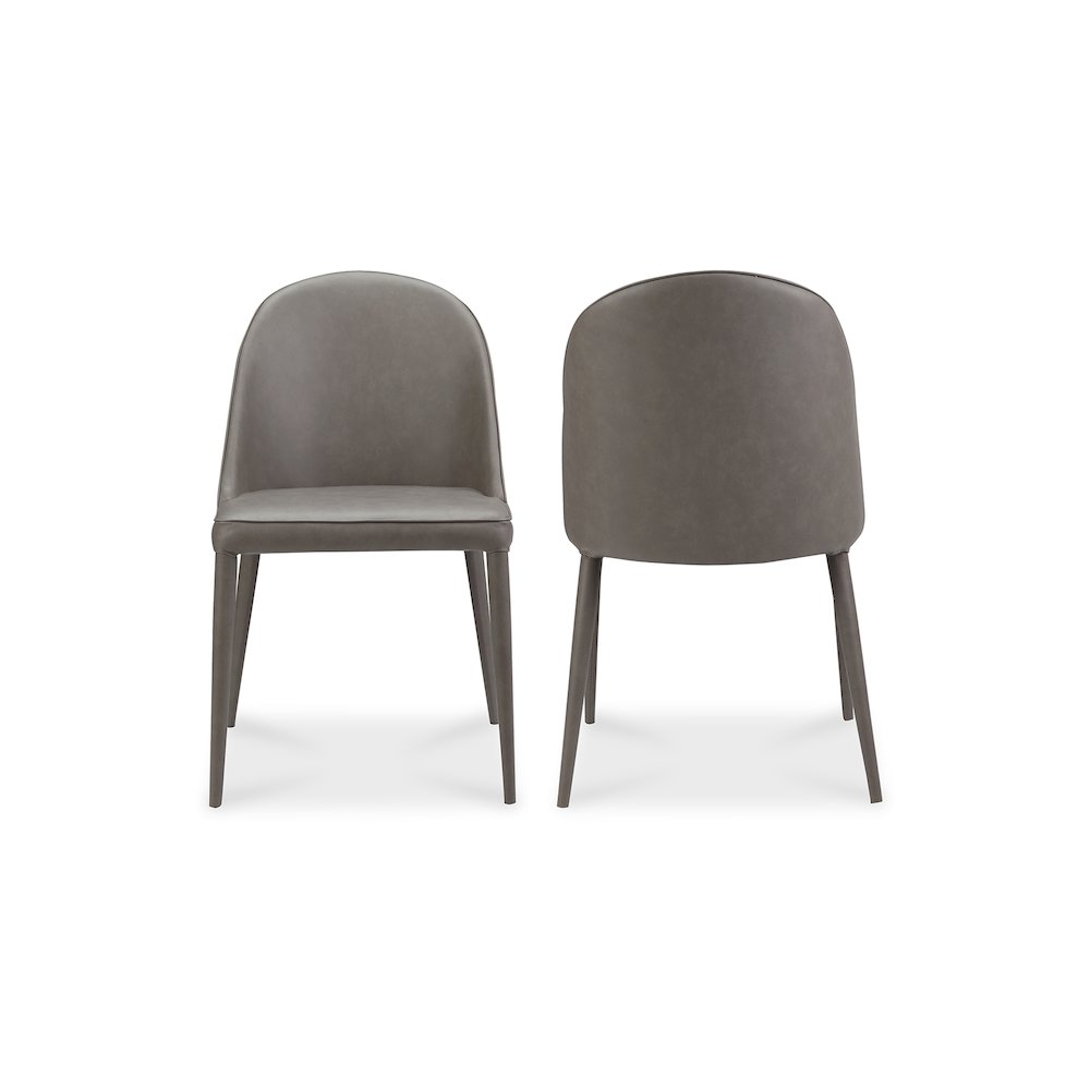 Burton Dining Chair Grey Vegan Leather - Set Of Two. Picture 3