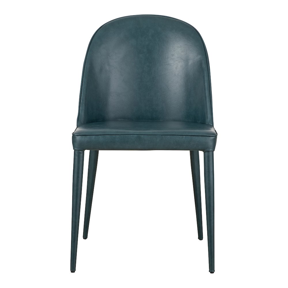 Burton Dining Chair Dark Teal Vegan Leather - Set Of Two. Picture 4