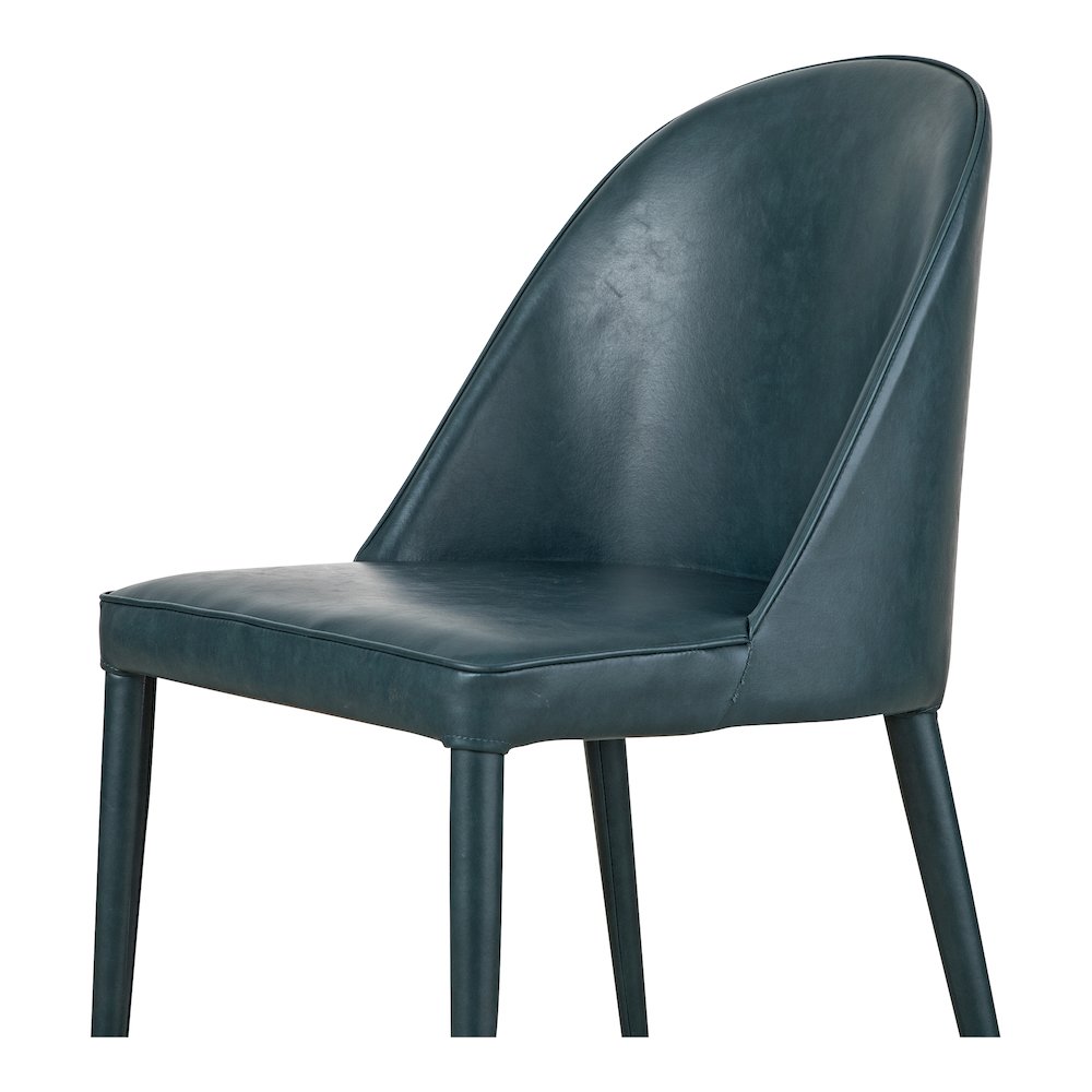 Burton Dining Chair Dark Teal Vegan Leather - Set Of Two. Picture 8