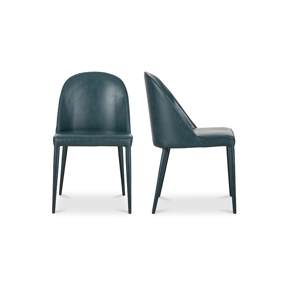 Burton Dining Chair Dark Teal Vegan Leather - Set Of Two. Picture 2