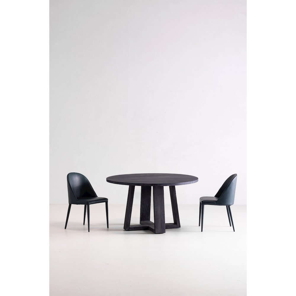 Burton Dining Chair Dark Teal Vegan Leather - Set Of Two. Picture 10