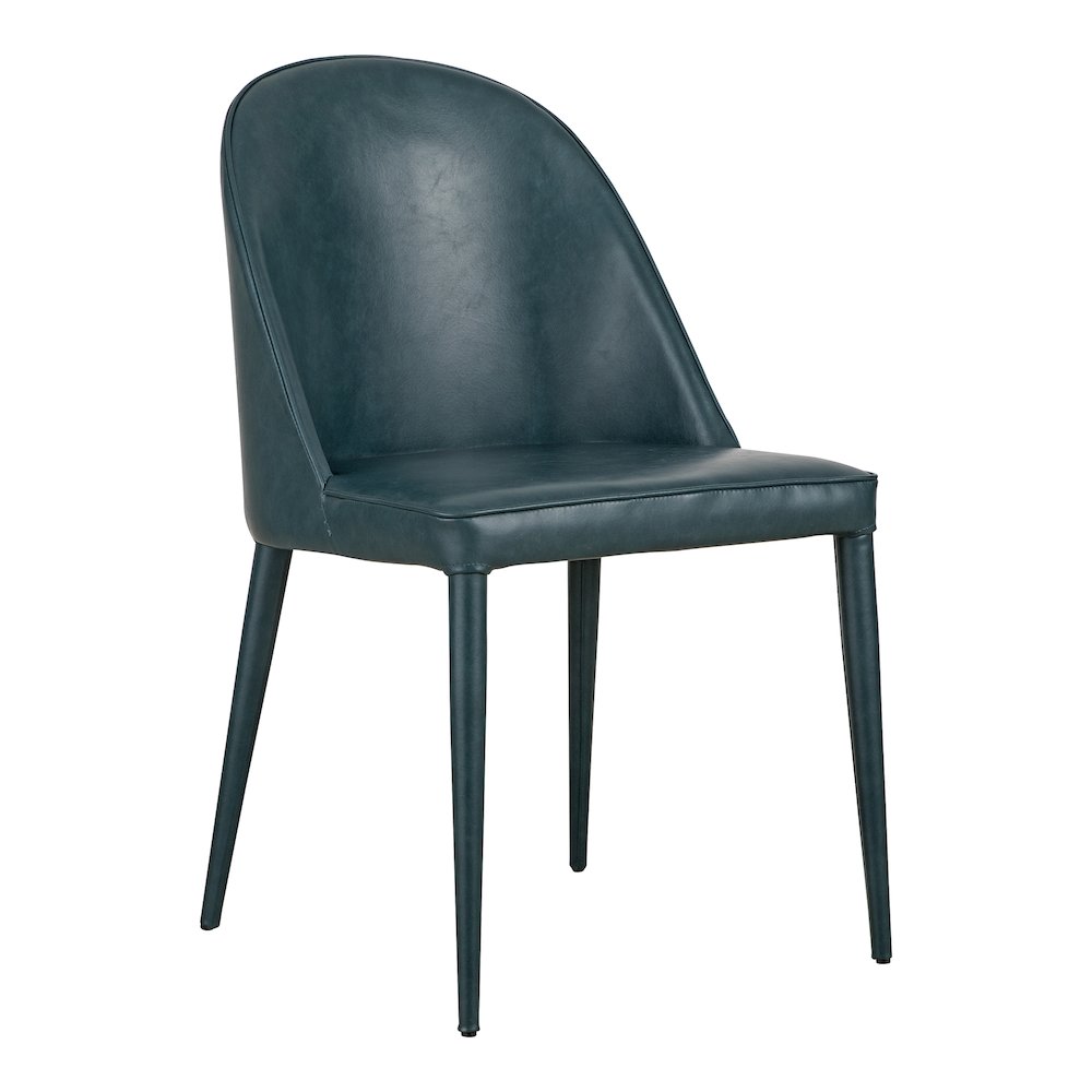 Burton Dining Chair Dark Teal Vegan Leather - Set Of Two. Picture 5