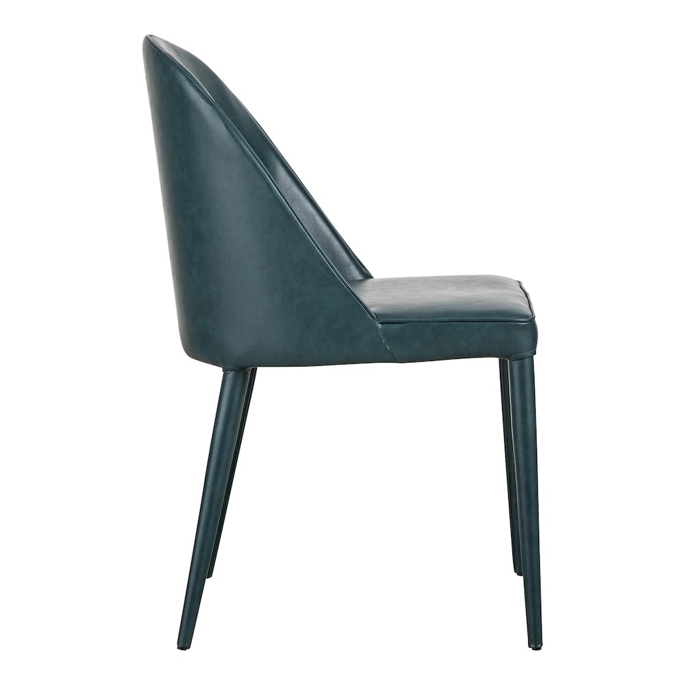 Burton Dining Chair Dark Teal Vegan Leather - Set Of Two. Picture 6