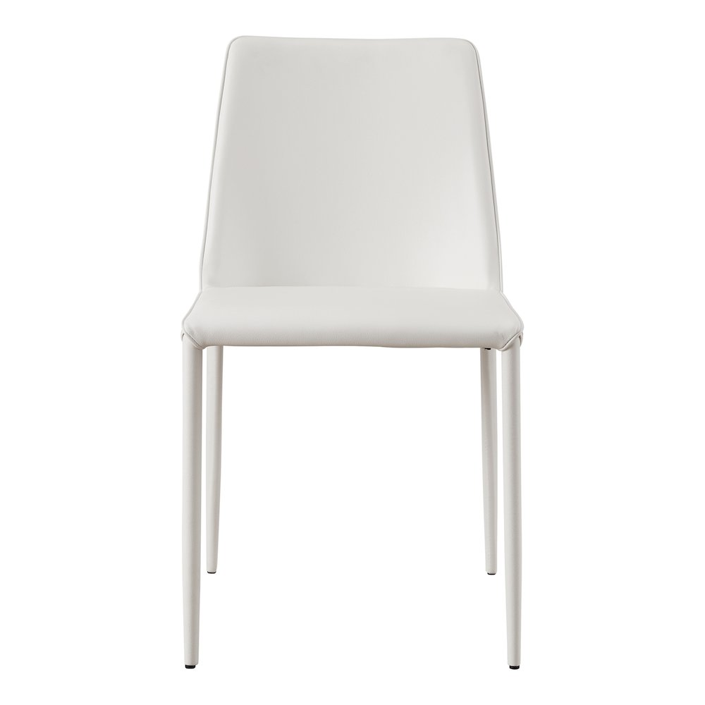 Nora Dining Chair White Vegan Leather - Set Of Two. Picture 4