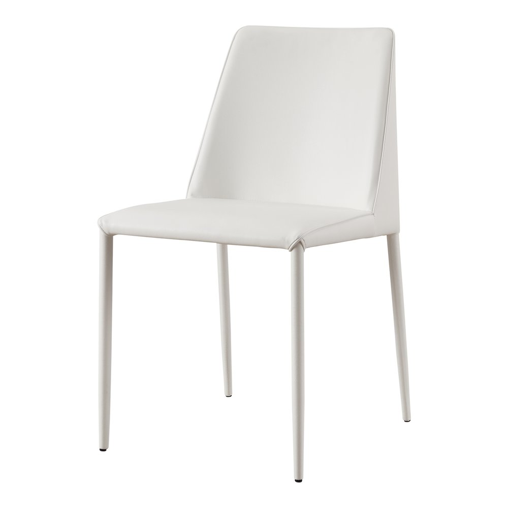 Nora Dining Chair White Vegan Leather - Set Of Two. Picture 5