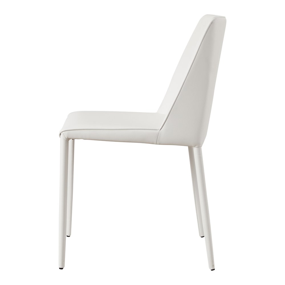 Nora Dining Chair White Vegan Leather - Set Of Two. Picture 6
