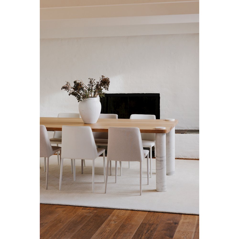 Nora Dining Chair White Vegan Leather - Set Of Two. Picture 9