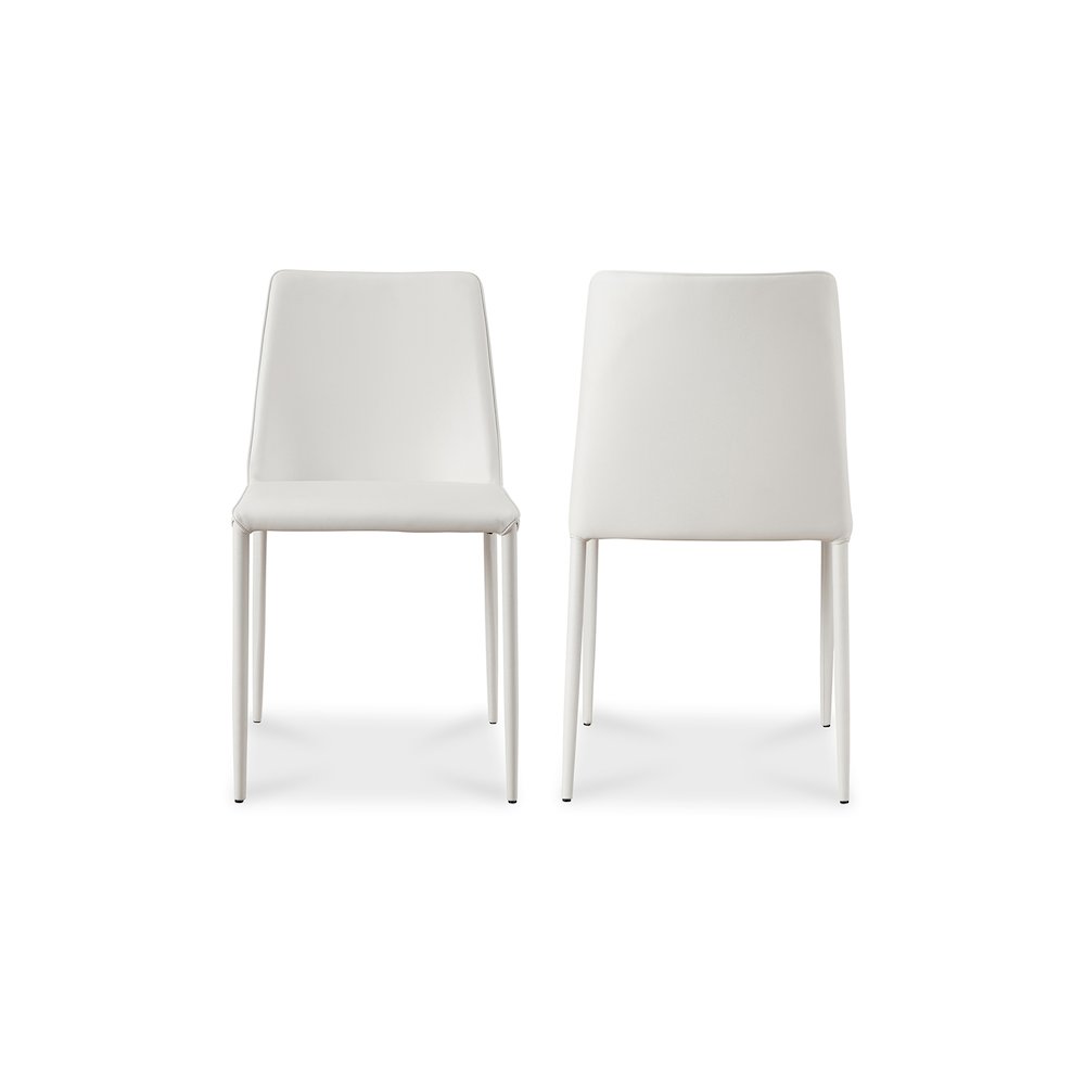 Nora Dining Chair White Vegan Leather - Set Of Two. Picture 3
