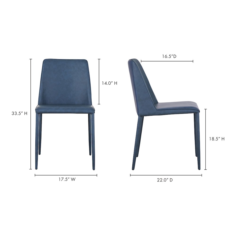 Nora Dining Chair Ocean Cavern Grey Vegan Leather - Set Of Two. Picture 11