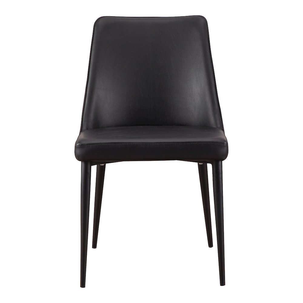 Lula Dining Chair Black Vegan Leather - Set Of Two. Picture 4