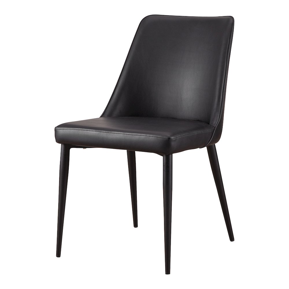 Lula Dining Chair Black Vegan Leather - Set Of Two. Picture 5