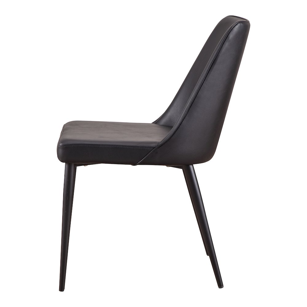 Lula Dining Chair Black Vegan Leather - Set Of Two. Picture 6