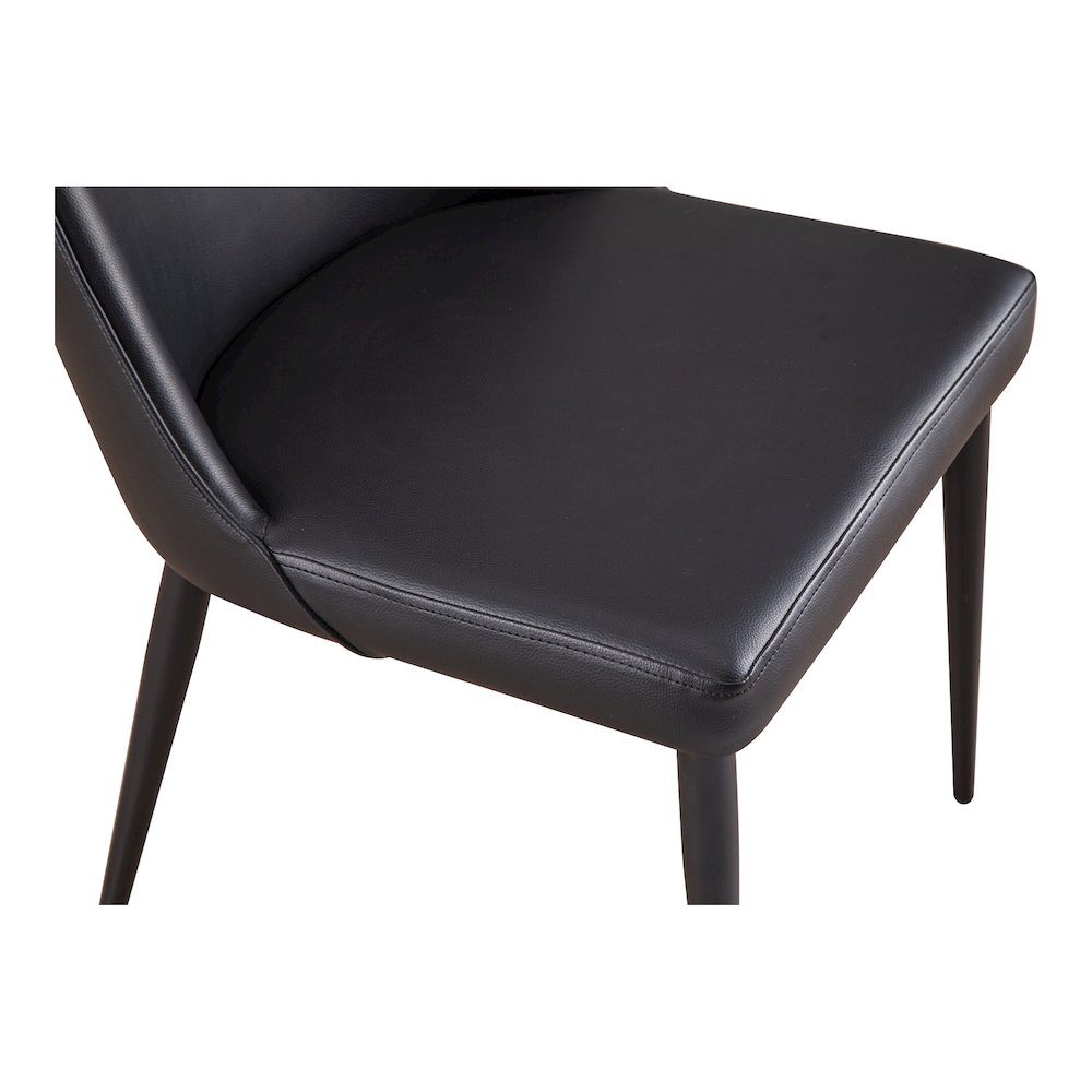 Lula Dining Chair Black Vegan Leather - Set Of Two. Picture 8