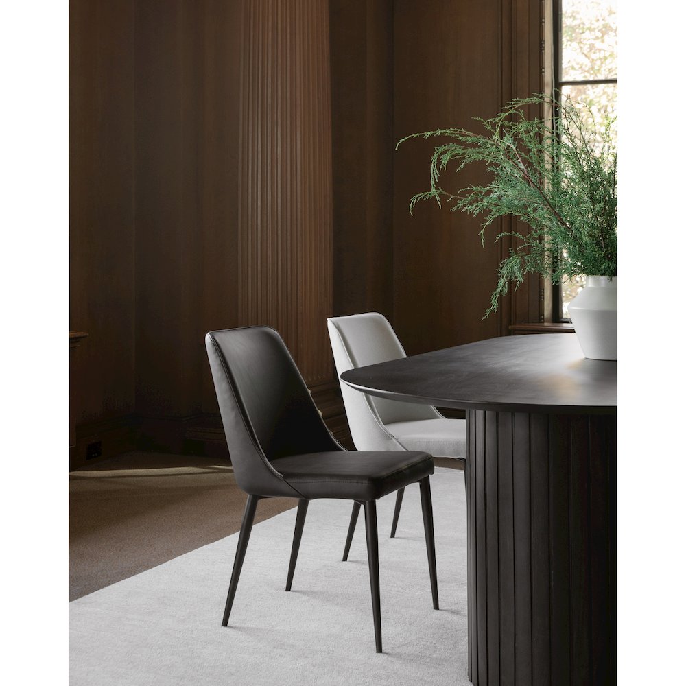 Lula Dining Chair Black Vegan Leather - Set Of Two. Picture 9