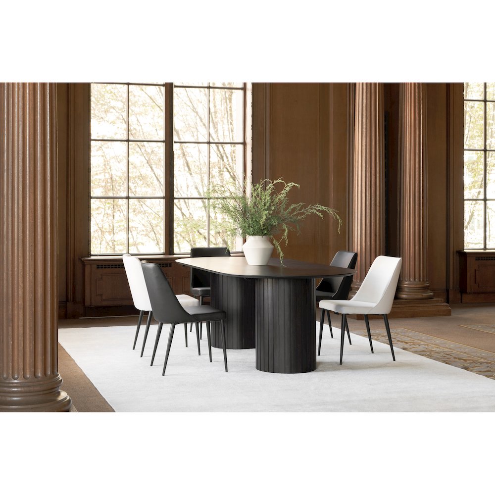 Lula Dining Chair Black Vegan Leather - Set Of Two. Picture 10