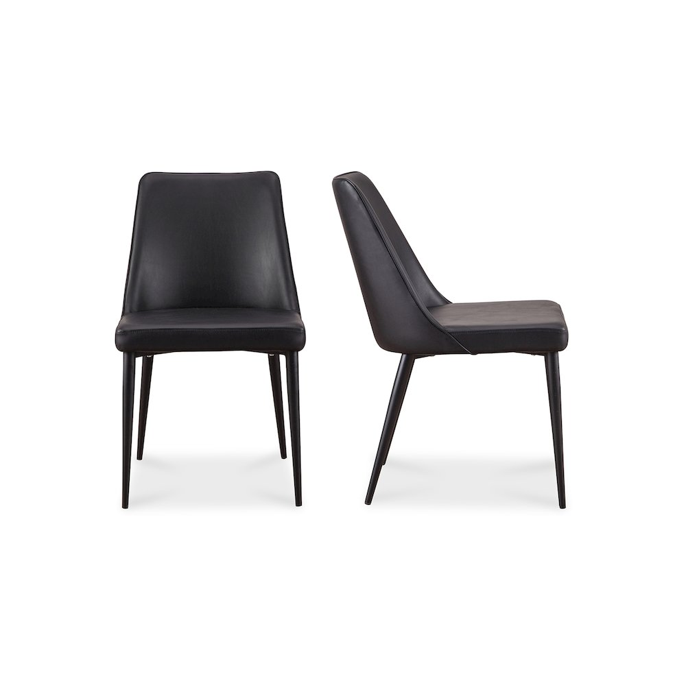 Lula Dining Chair Black Vegan Leather - Set Of Two. Picture 1
