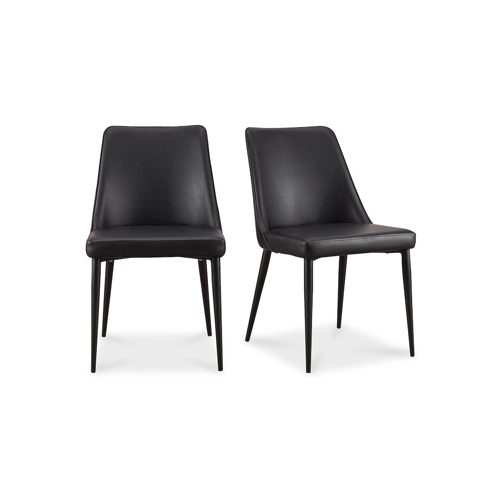 Lula Dining Chair Black Vegan Leather - Set Of Two. Picture 2