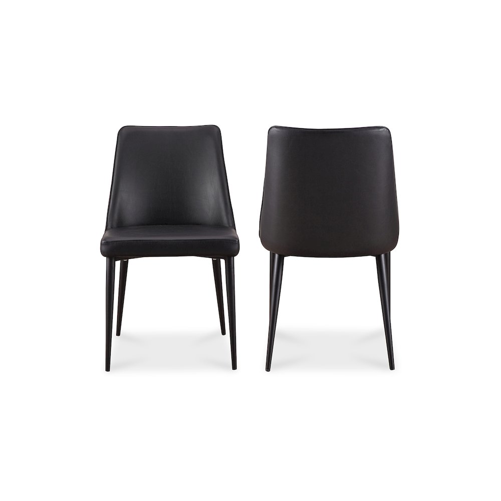 Lula Dining Chair Black Vegan Leather - Set Of Two. Picture 3