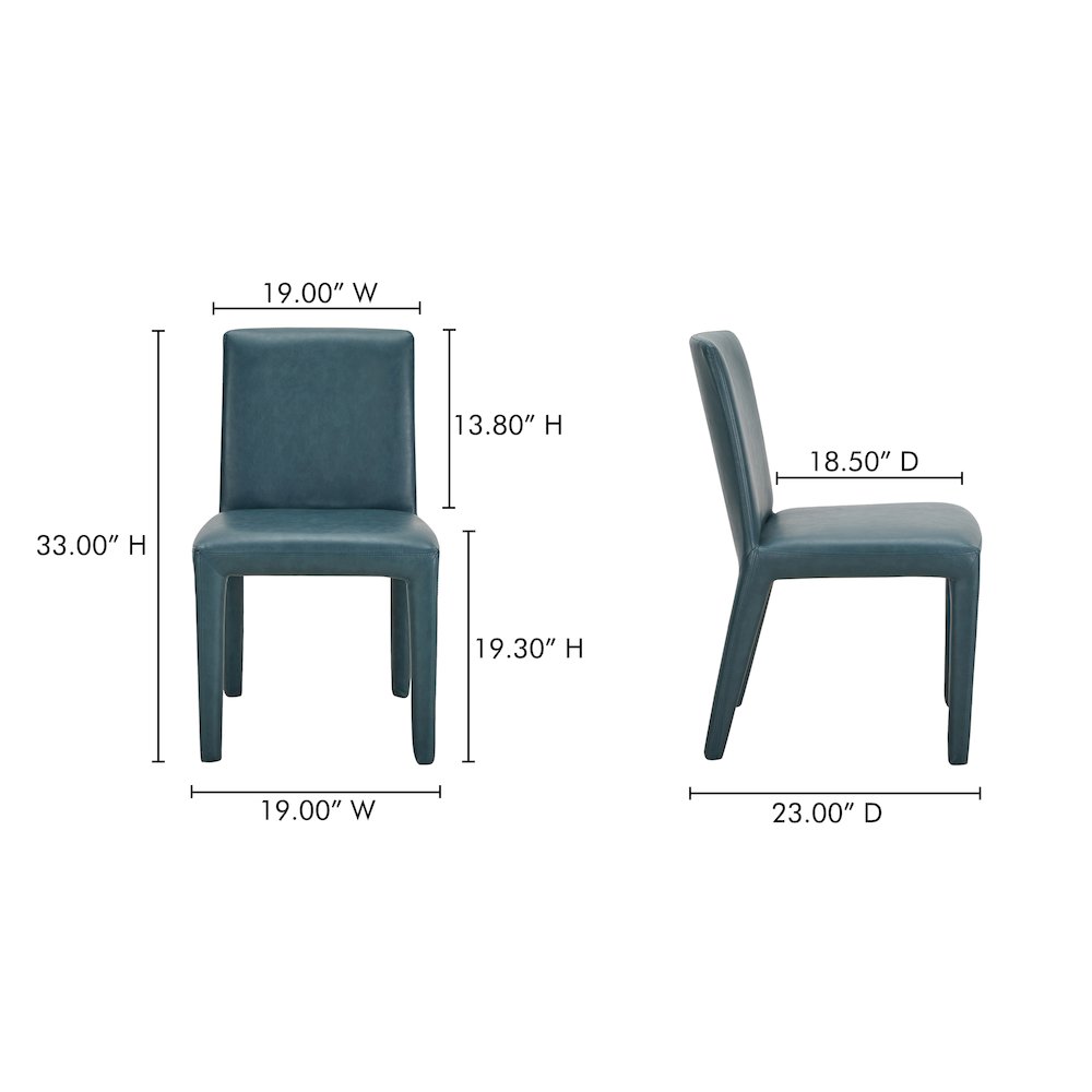 Monte Dining Chair Teal Vegan Leather - Set Of Two. Picture 9