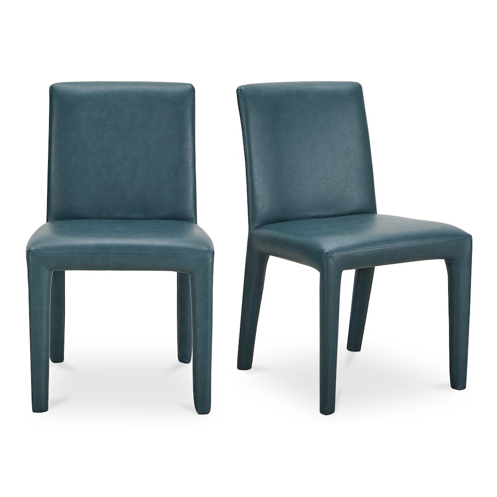 Monte Dining Chair Teal Vegan Leather - Set Of Two. Picture 1