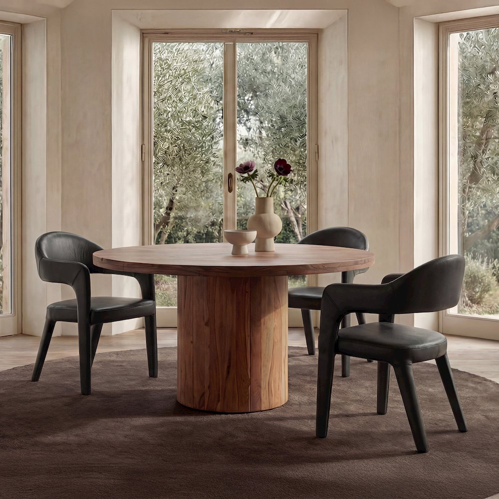 Martens Dining Chair Black Leather. Picture 2