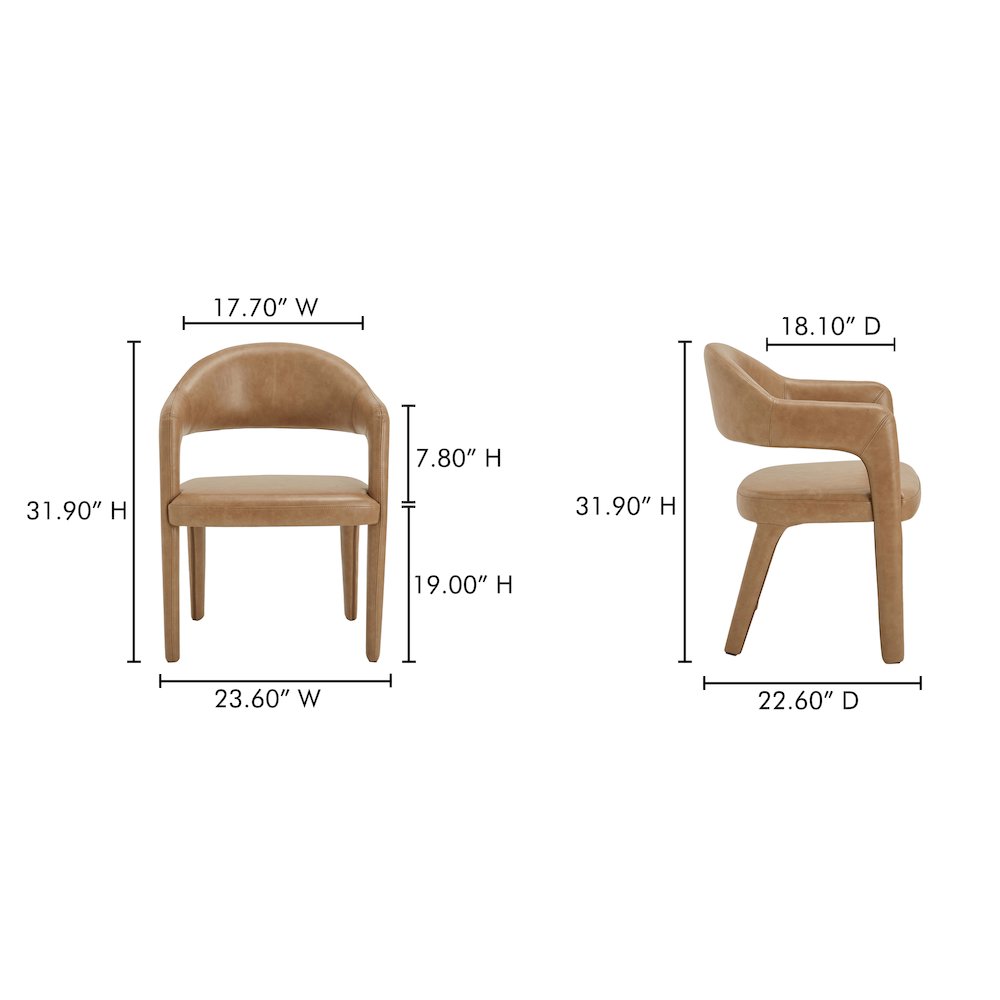 Martens Dining Chair Brown Leather. Picture 8