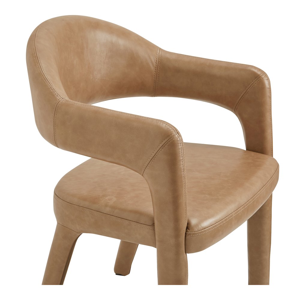 Martens Dining Chair Brown Leather. Picture 5