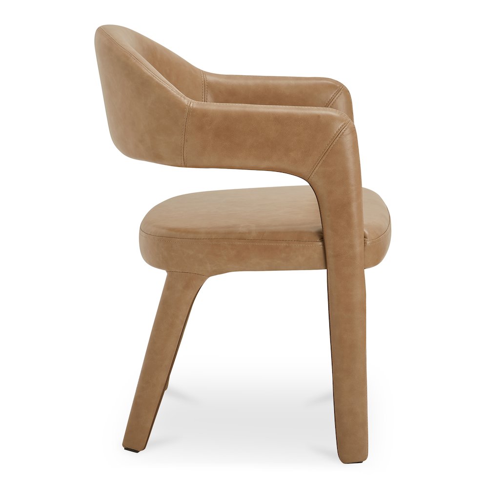 Martens Dining Chair Brown Leather. Picture 3