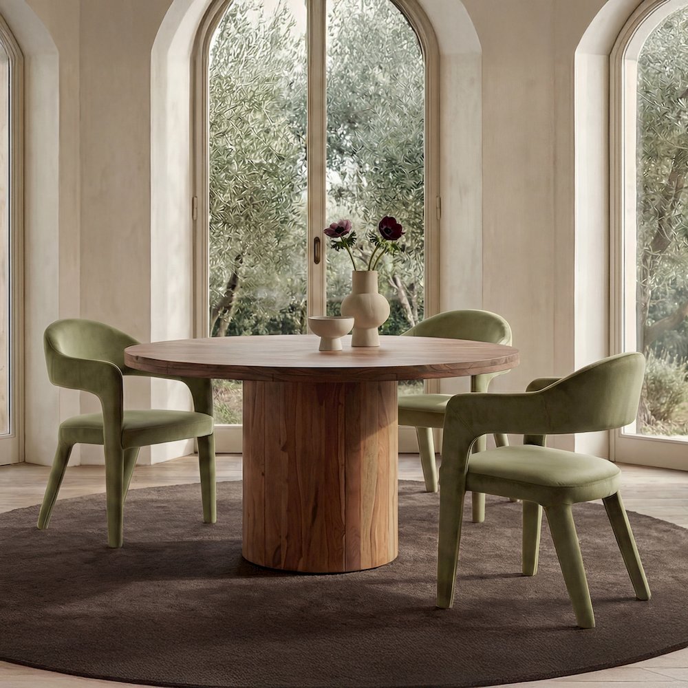 Martens Dining Chair Green Velvet. Picture 2