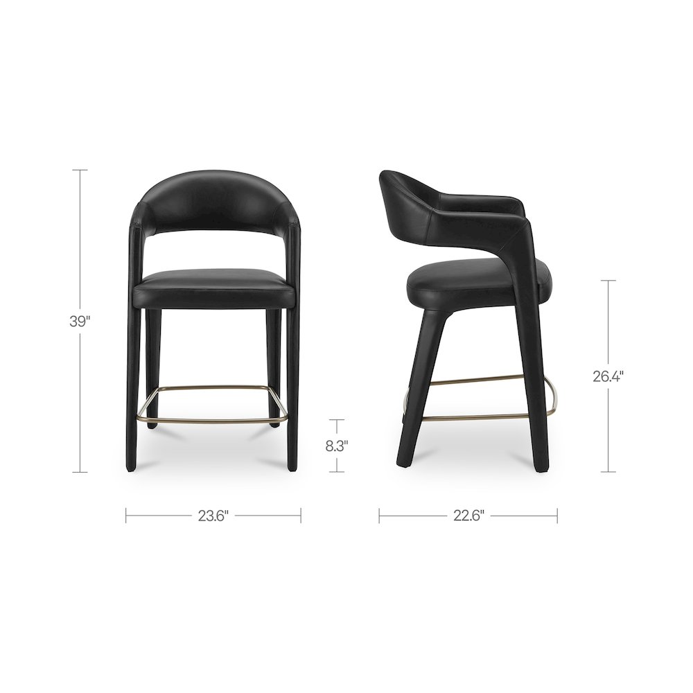 Martens Counter Stool Black Leather. Picture 3