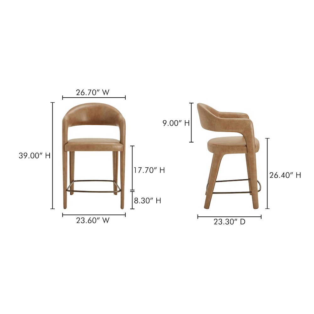 Martens Counter Stool Brown Leather. Picture 7