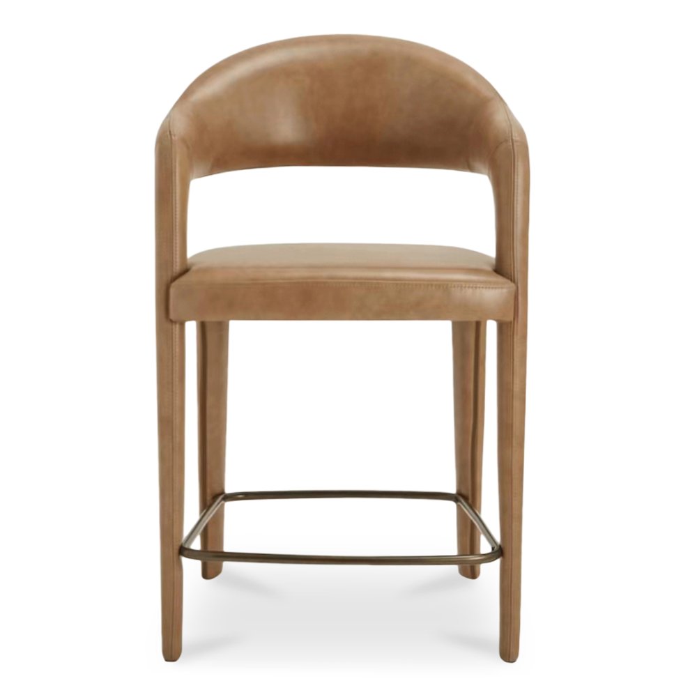 Martens Counter Stool Brown Leather. Picture 1