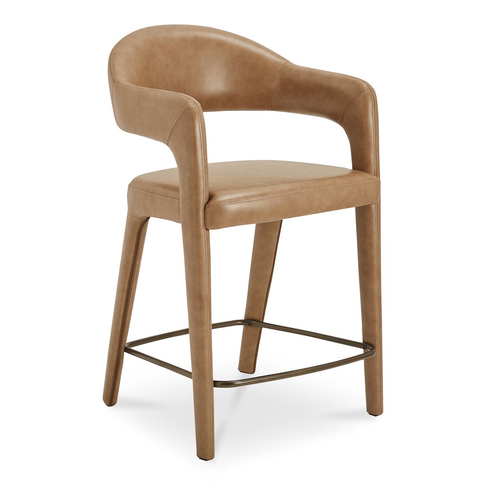 Martens Counter Stool Brown Leather. Picture 2