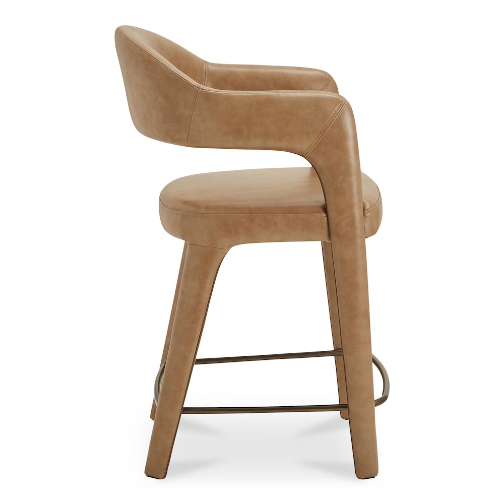 Martens Counter Stool Brown Leather. Picture 3